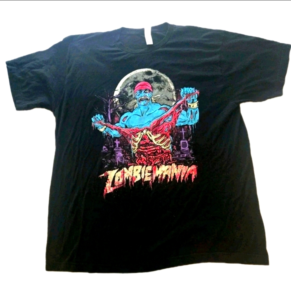 Hulk Hogan Zombie Mania Graphic T-Shirt - Black Size Xl Tultex Rip Legend